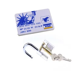 Lockpick Locksmith Tools 5pcs Stainless Steel Tools Hide in James Card,Portable Pocket Hardware Tools