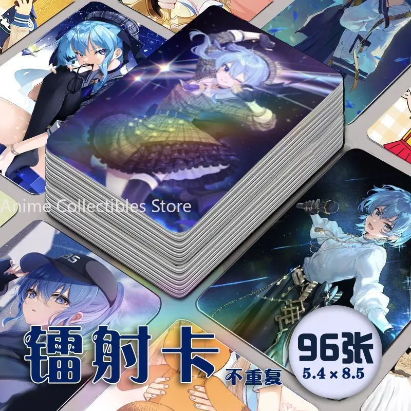 

Набор из 96 лазерных LOMO-карточек Hololive Hoshimachi Suisei с закругленными углами для косплея, аниме-подарки на Рождество для девочек