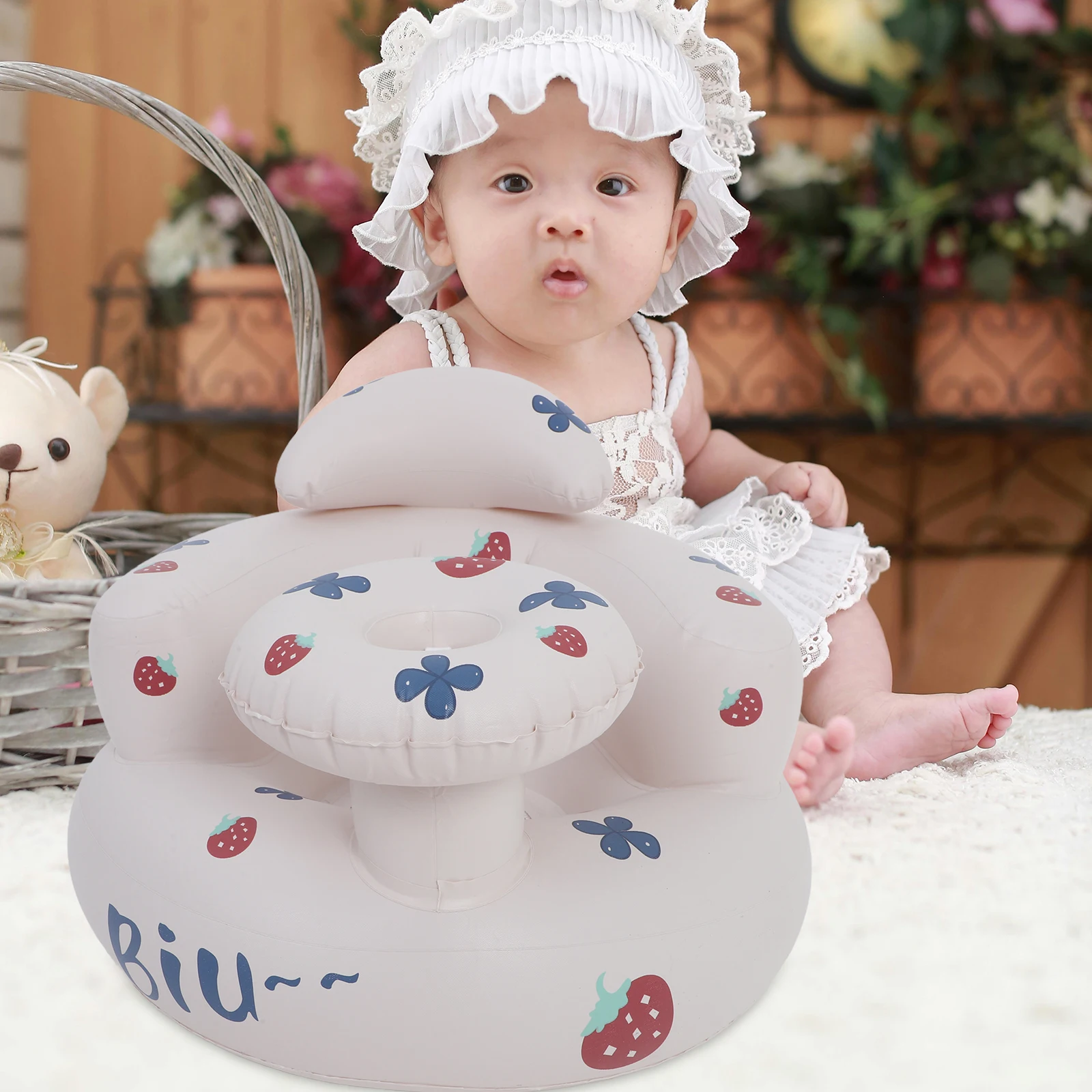 

Baby Neck Float for Bathtub Beach Chair 3-36 Months Floor Seat Inflatable Chairs PVC Babies Neck Float for Bathtub Chairs