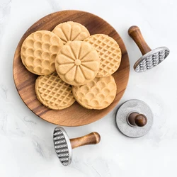 Round Zinc Alloy Biscuit Mould Flower Whirlpools Pattern Cookie Stamps Fondant Biscuit Pastry Cookie Cutter Baking Accessories