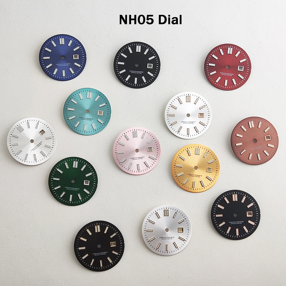 NH05 Dial 24.5mm Green Luminous Customized Logo Suitable for NH05 Automatic Movement Watch Accessories