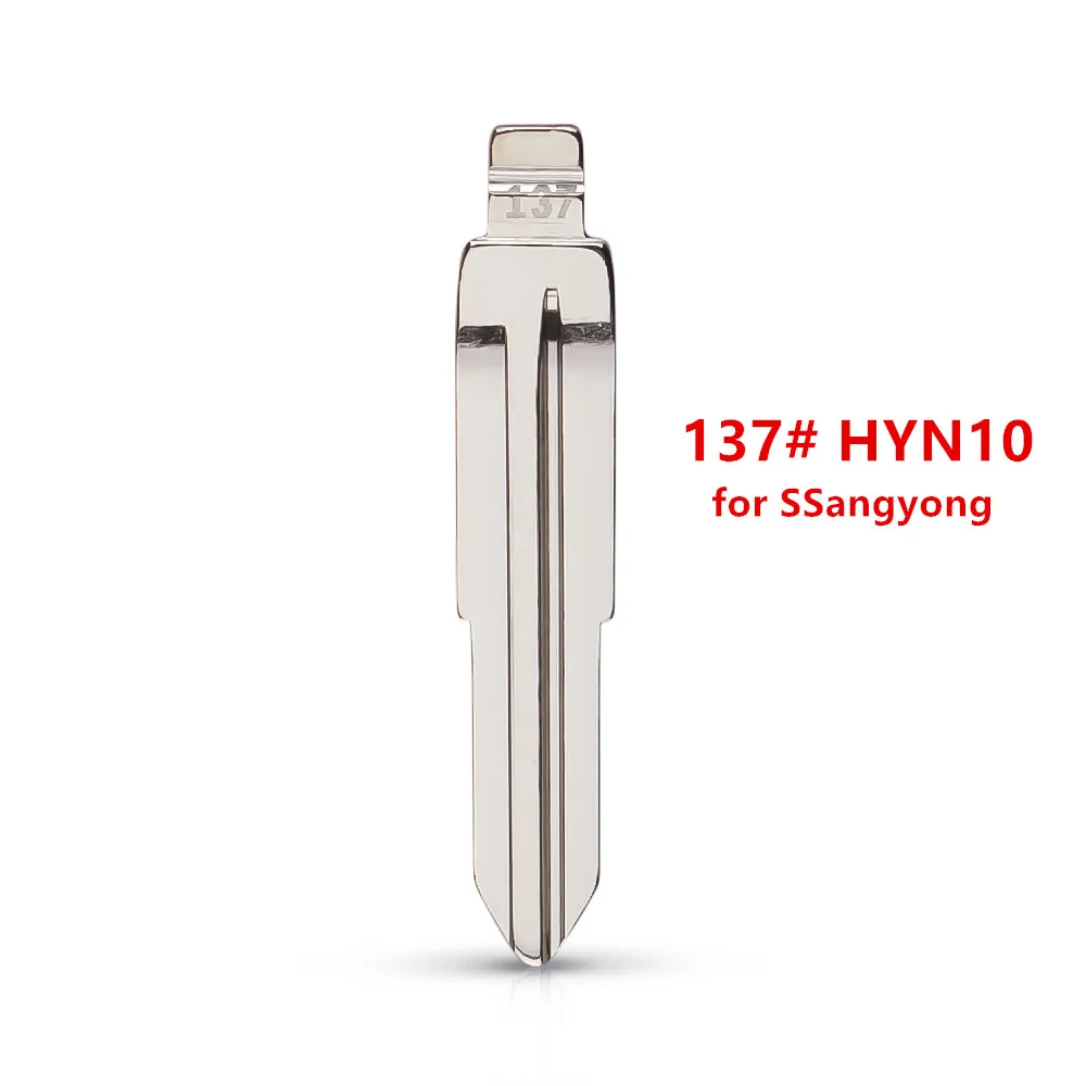 10 Uds 137 #    HYN10-llave de Metal con mando a distancia, llave de coche con tapa en blanco para Ssangyong, keydiy KD xhorse VVDI JMD, sistema de bloqueo