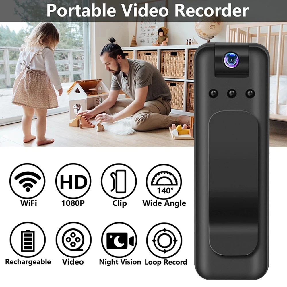 1080P HD Mini Camera Portable Small Digital Video Recorder Sports DV DVR Police BodyCam Infrared Night Vision Small Camcorder