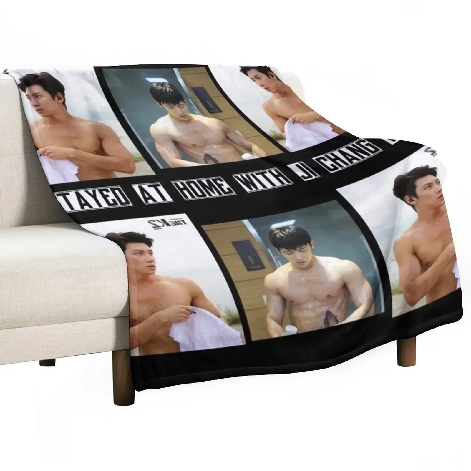 Ji Chang Wook [ISH] Series Throw Blanket Vintage decorative Moving Softest Weighted Flannels Blankets