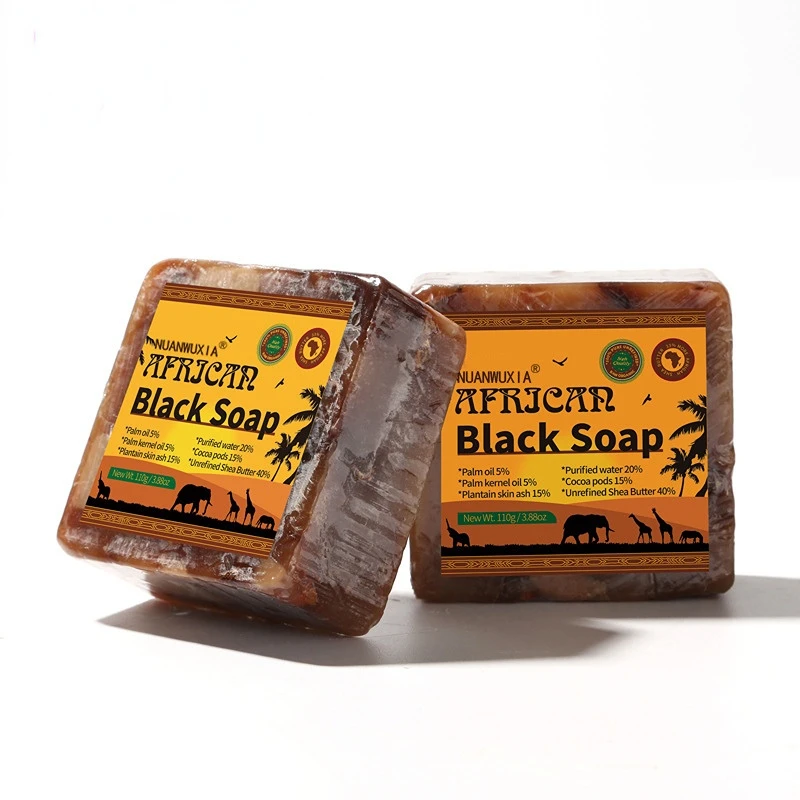 

Sdotter African Black Soap Treatment Acne Handmade Anti Rebelles Smooth Blemish Shea Butter Face Moisturizing Gently Bath SkinCa