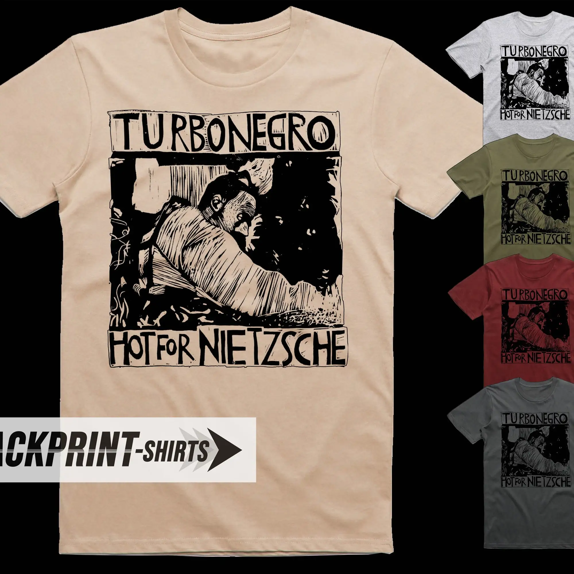 Turbonegro Hot For Nietzsche T Shirt bawełna męska wszystkie rozmiary S 5XL 18 kolorów plakatowa opaska okładka albumu długie lub krótkie rękawy