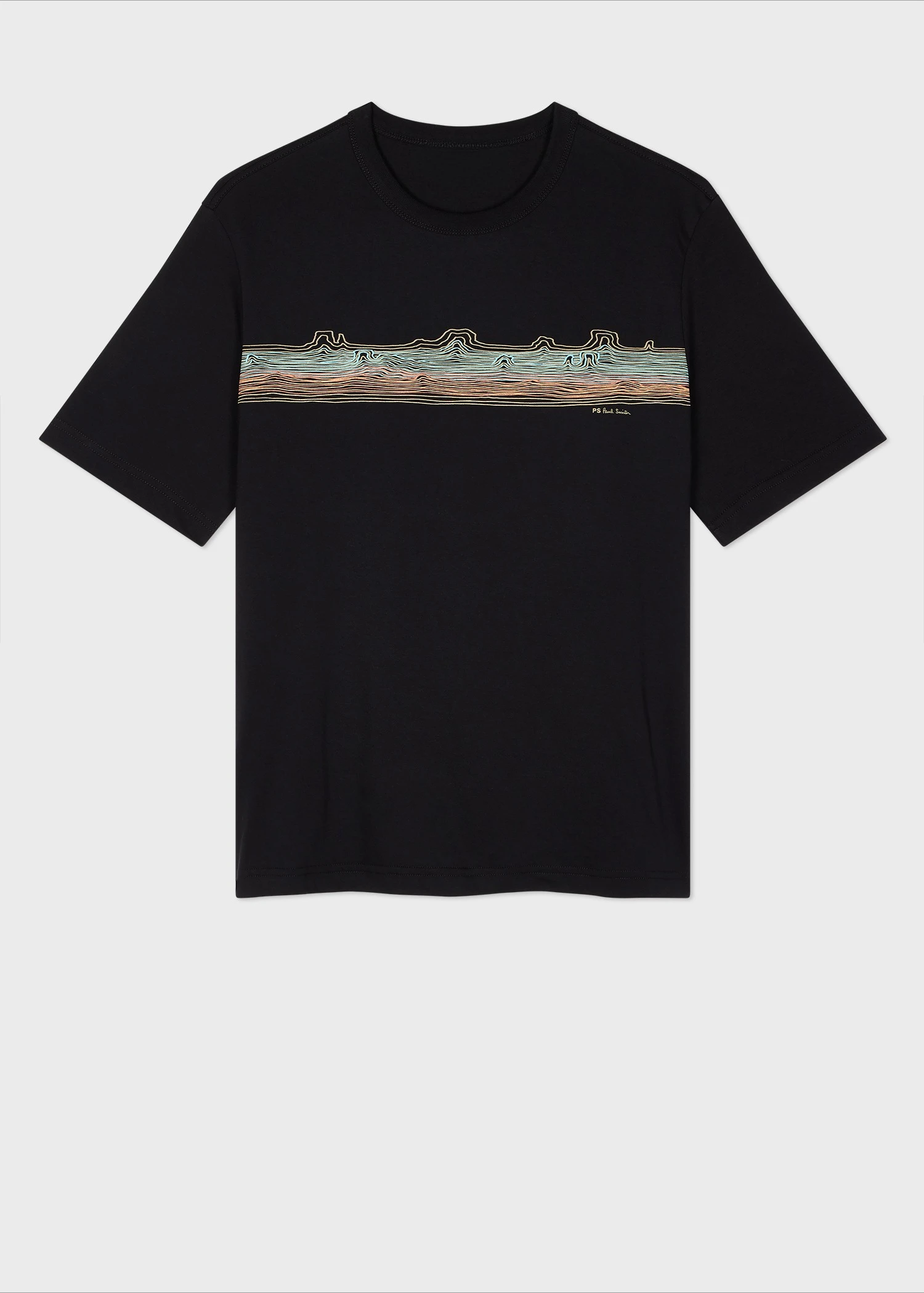 

Ps Desert Stripe Print T-shirt Pattern Surrounding Summer Luxury Brand Pure Cotton Men's and Women's Short-sleeved T-shirts
