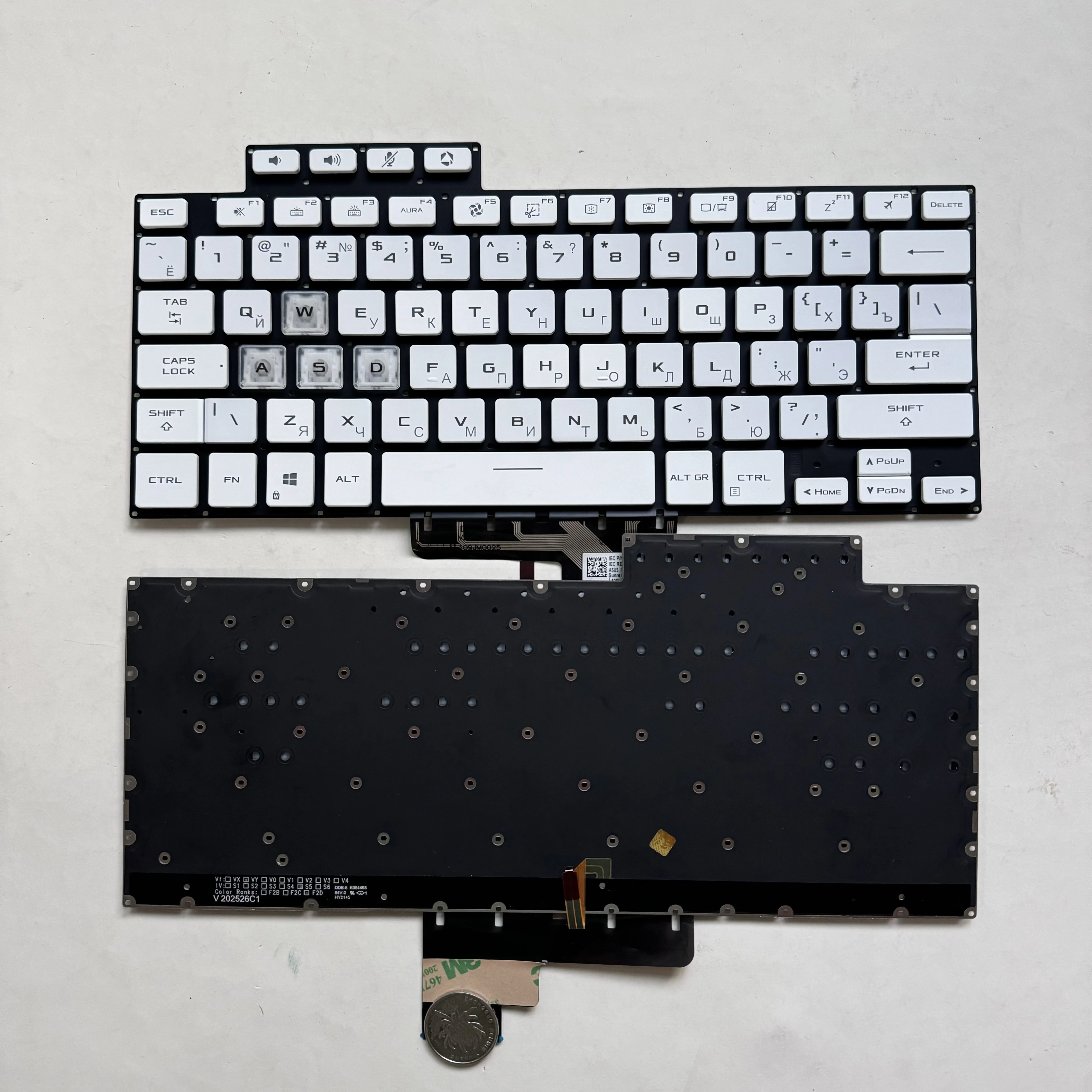 

New White Russian Keyboard For Asus TUF Dash F15 FA516 FX516 FX516PR FX516P FX516PM FX516PE With Backlit RU