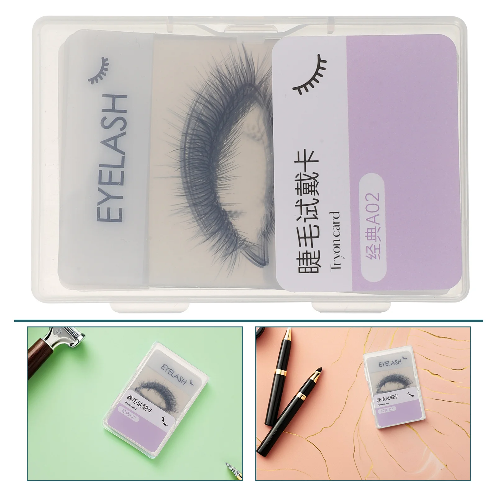 Outil d'exposition de cils 12 pièces: panneau d'affichage de cils Portable pour une comparaison rapide de styles et des essai d'extension sans déchets-faux cils