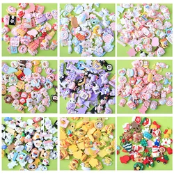 10Pcs Sanrio Accessories Korean Cartoon Kawaii Hellokitty Kuromi Mymelody Resin Diy Decoration Cute Girl Phone Case Headwear