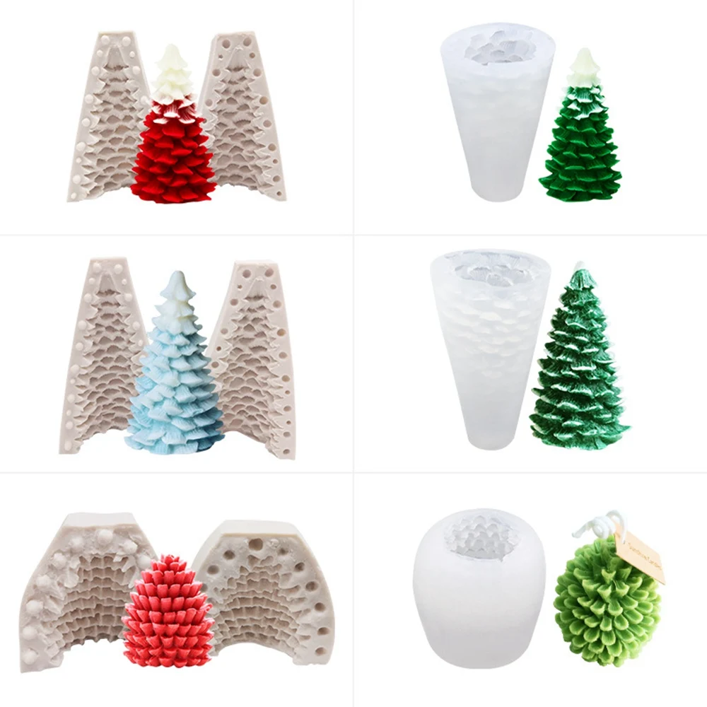 

Christmas Tree Aromatherapy Candle Silicone Mold Pinecone Candle Silicone Mold Scented Making Tools 3D DIY Handmade Fragrance