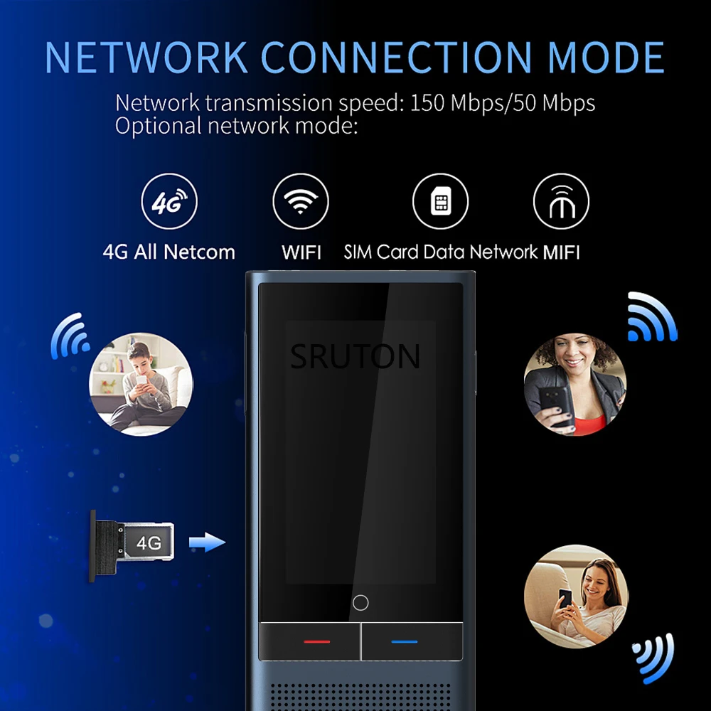 4G Internet Smart Voice Translator 117 Multi Languages In Real Time Online Instant Off Line Z6 Translation AI Conversion