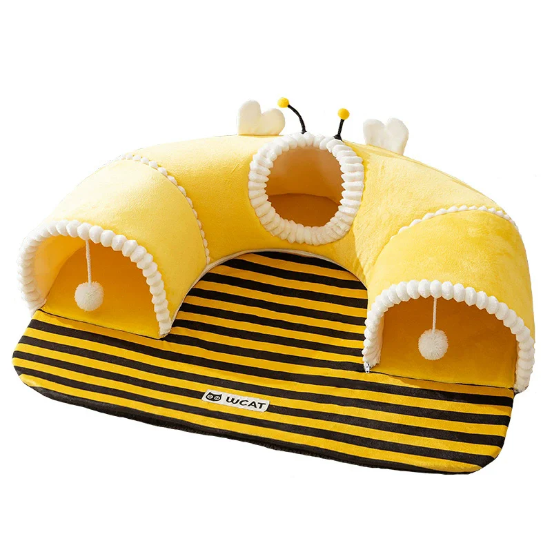Weicher Katzentunnel-Bett für kleine bis mittelgroße Katzen, Haustierkorb, Katzenhaus, Sofakissen, Haustierbedarf, bequemes Katzenbett, Katzenhaus