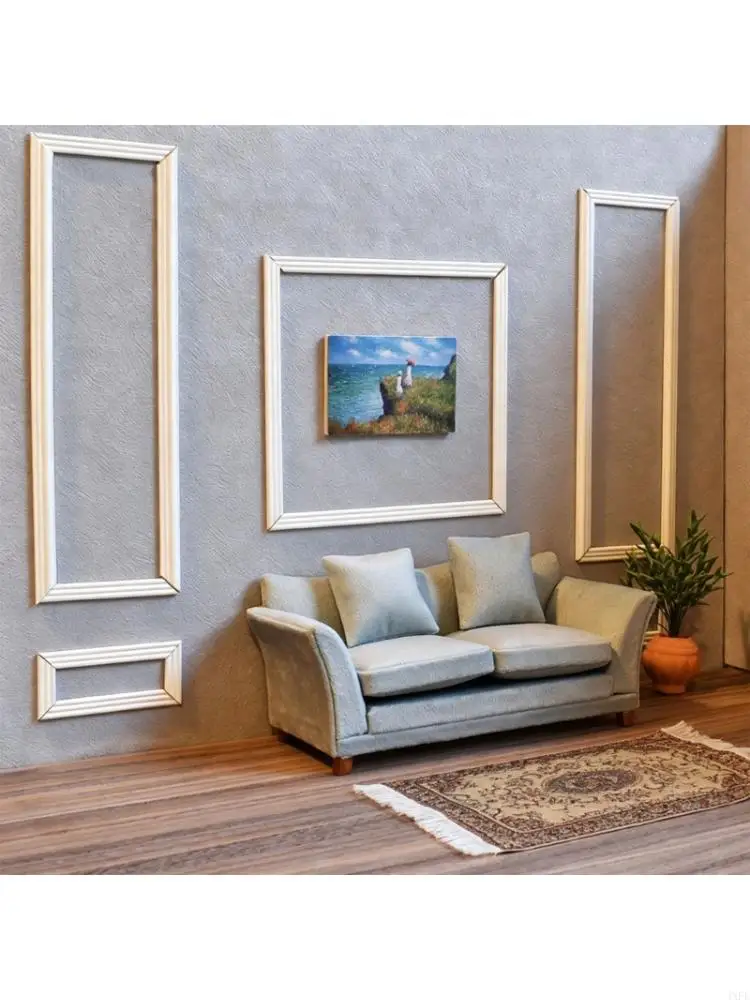 

Fabric Upholstered Sofa Miniature Furniture for 1:12 Scale Doll House Decoration With Wooden Base Scene Setting