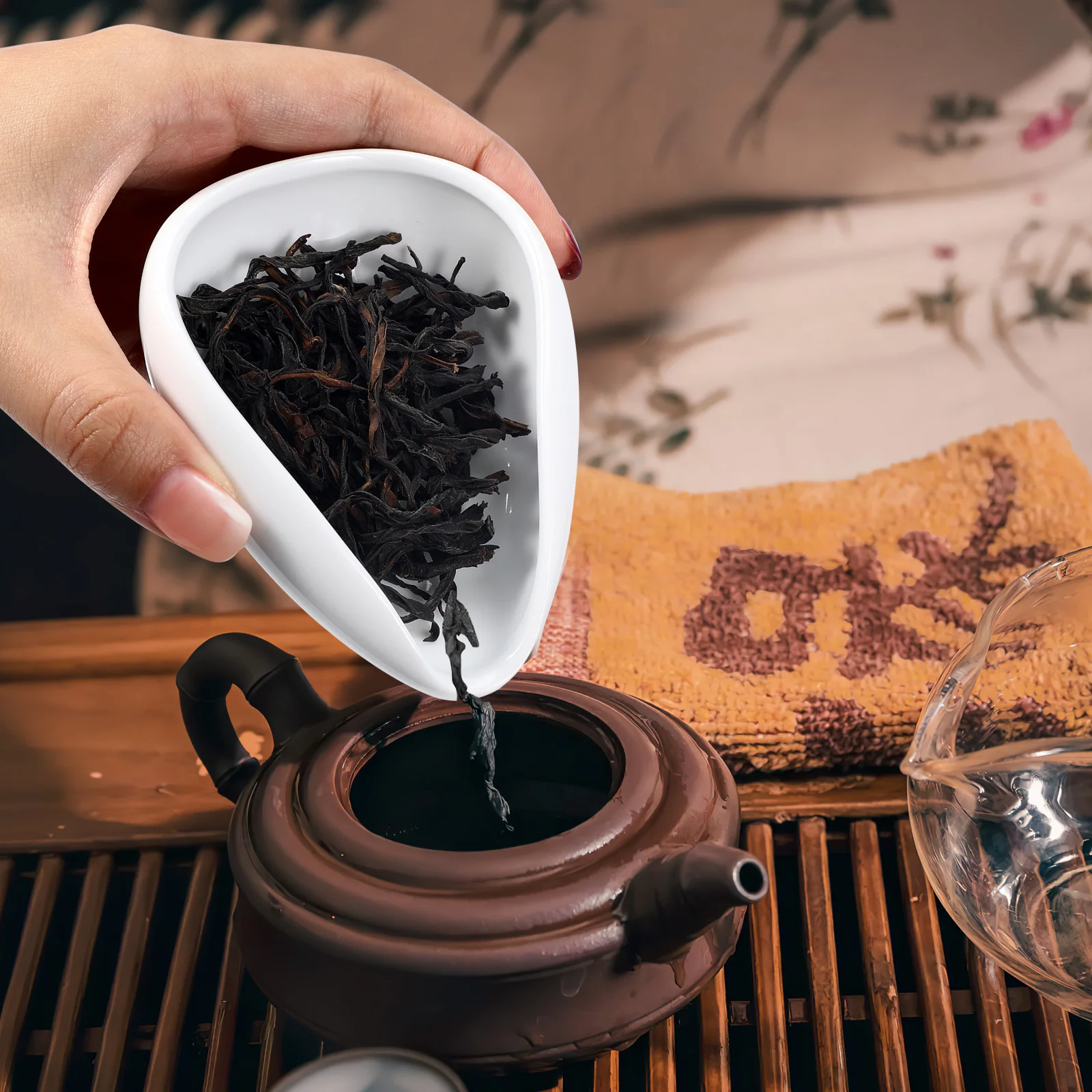 

1Set Creative Tea Accessory Highgrade Safe Material Long Lasting Storage Dish Tea Tray Coffee Dosing Cup Sugar Scoop