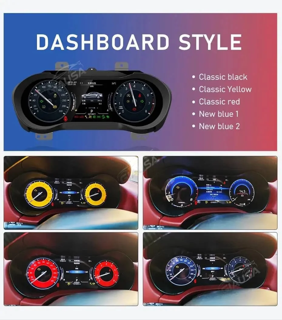 Smart LCD Instrument Cluster for Maserati Ghibli 2014-2023 High Resolution Speedometer Upgrade with MAP Navigation Display view 4