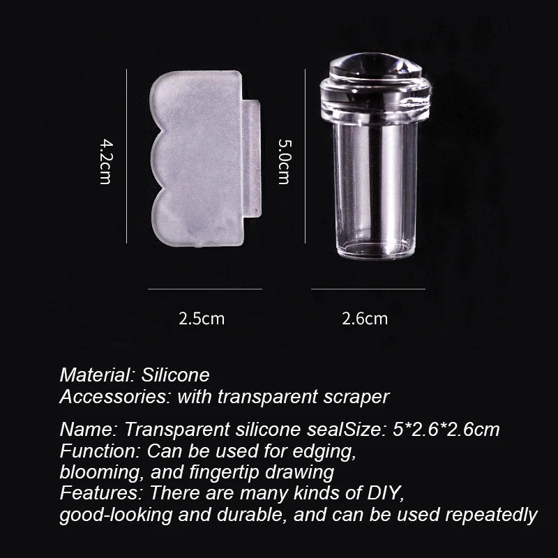 Juego de Herramientas de rascador de sello de transferencia de Placa de impresión de Arte de uñas, sello de prensado lateral francés, cabezal de