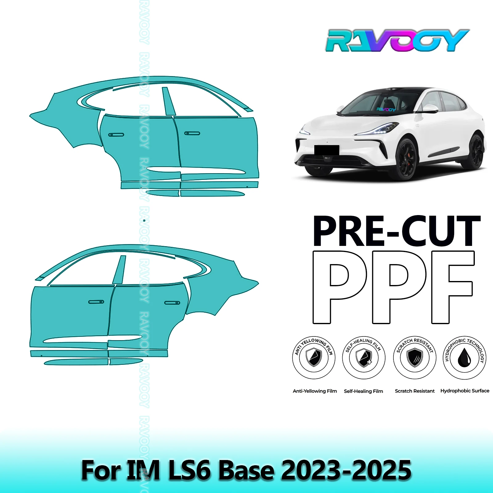 

For IM LS6 Base 2023-2025 8.5mil Clear Matte Pre-Cut PPF Door & A/B Pillar Kit TPU Paint Protection Film Set