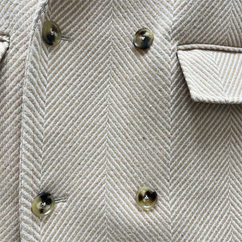 Damski trencz 2026 Dwurzędowy, dopasowany, z klapami, długa kurtka, mieszanka wełny, wiatrówka, casualowy płaszcz damski, odzież wierzchnia w stylu y2k