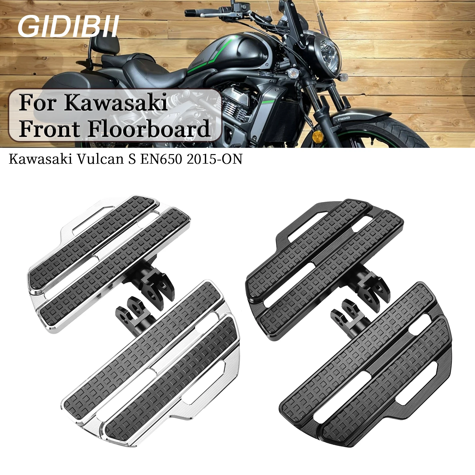 

1 Pair Front Driver Floorboard For Kawasaki Vulcan S 650 EN650 2015+ Wide Footpegs Footboard Motorcycle Rider Pedal Accessories