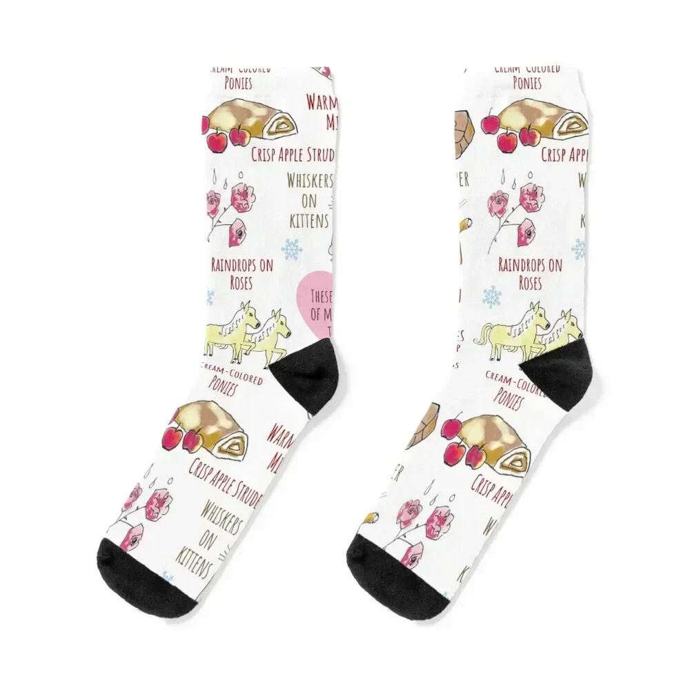 My Favorite Things Cute Sound of Music Pattern Socks sheer luxury Stockings Running Men Socks Luxury Brand Women's