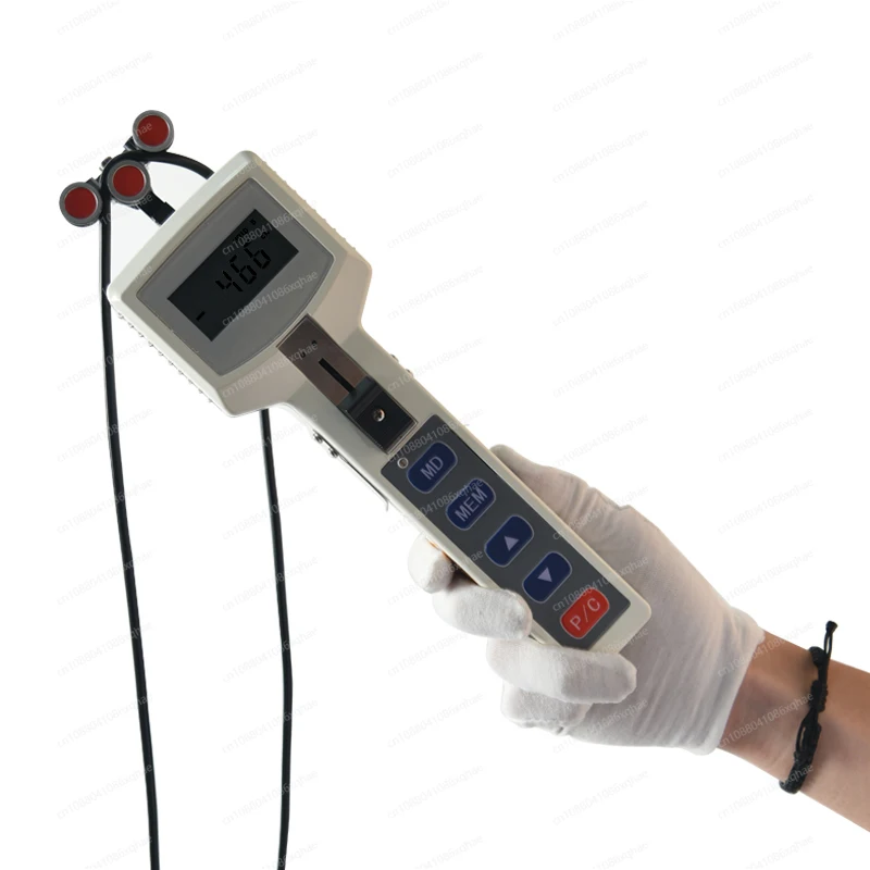 Tension gauge for low-tension limited access fibres, yarns and threads, up to 100g