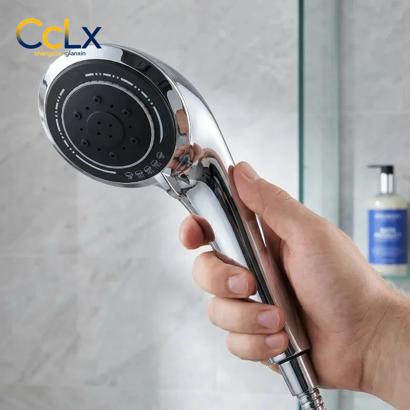 

Serpentine silver handheld shower, pressurized micro-bubble spray, American shower showerhead to enhance the shower experience