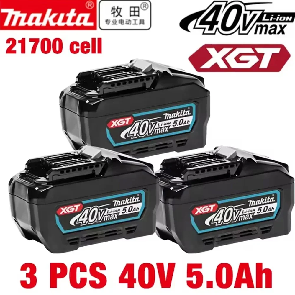 🔋 Original Makita XGT 40 V Akku, 5,0 Ah wiederaufladbarer 21700-Zellen-Power-Akku, Ersatz für