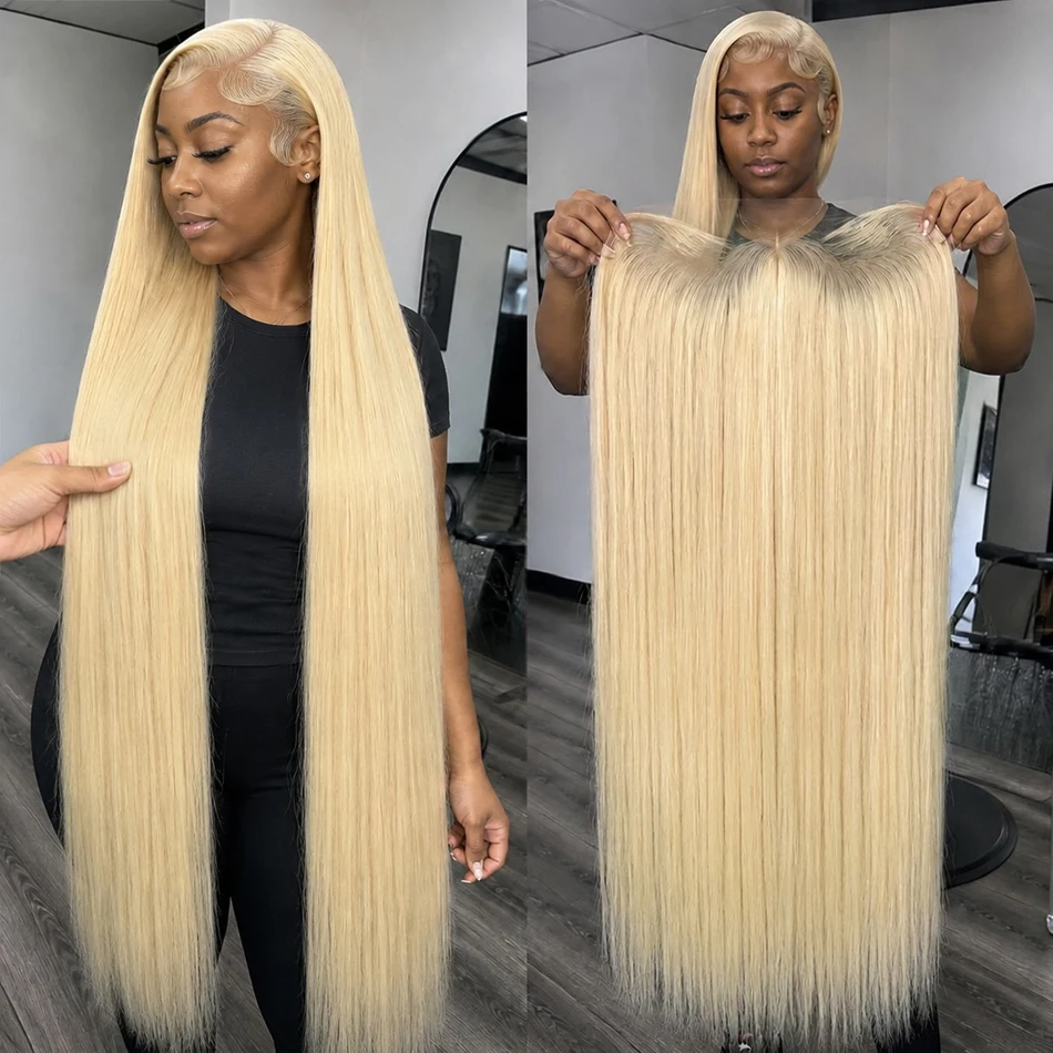 220% Density 613 Honey Blonde 34 38Inch 13x6 HD Lace Front Human Hair Wigs Straight Peruvian 4x4 Lace Frontal Wigs For Women