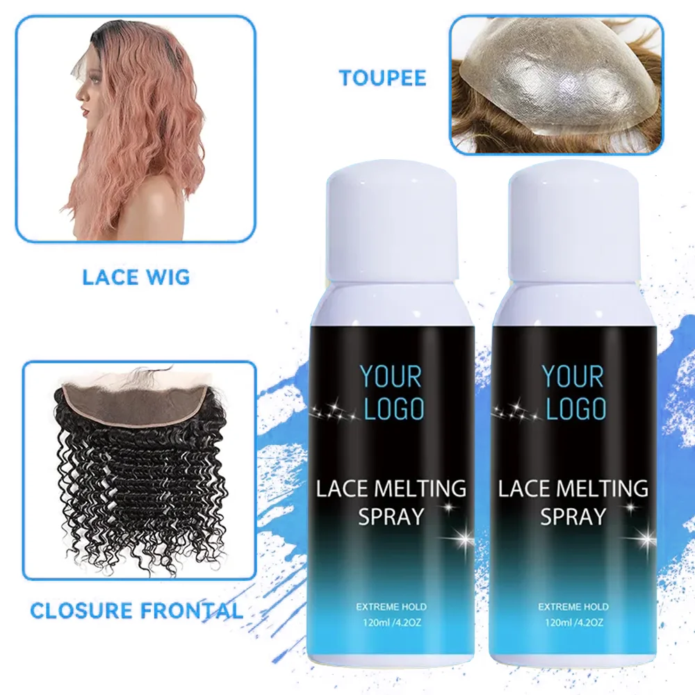 10Pcs/Lot Melting Spray for Wig Customize Private Labels Lace Melting Glue Spray Temporary Holding Fast Drying Wig Accessories