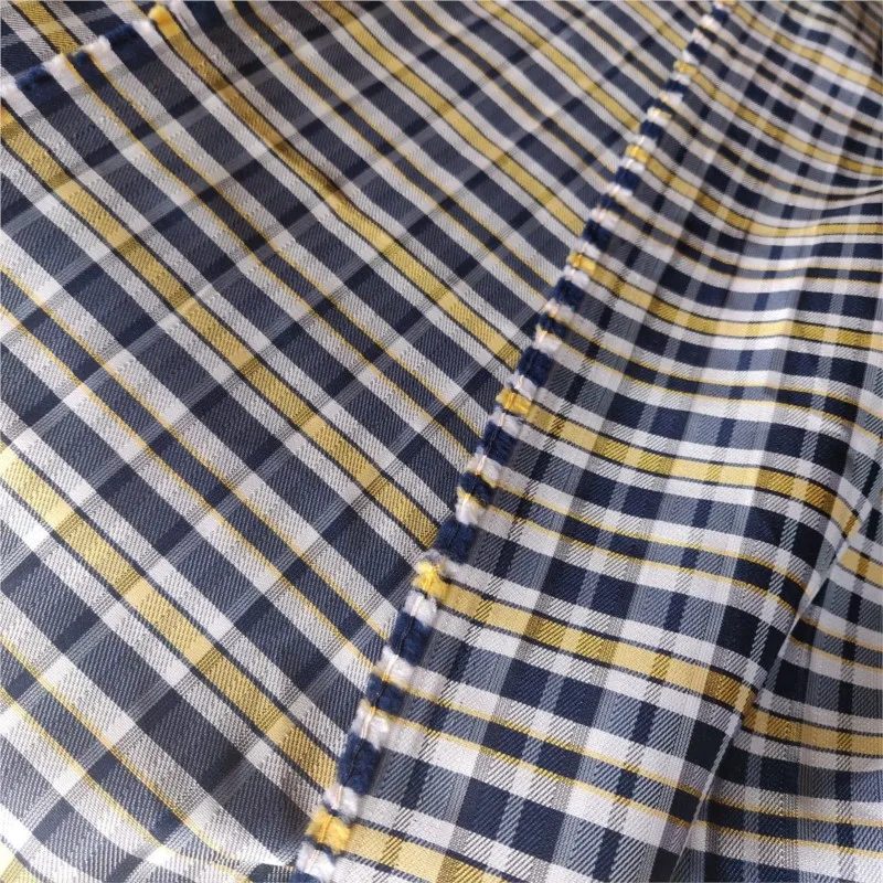Yarn-dyed fabric color-blocking fine striped jacquard woven high-density polyester and suit