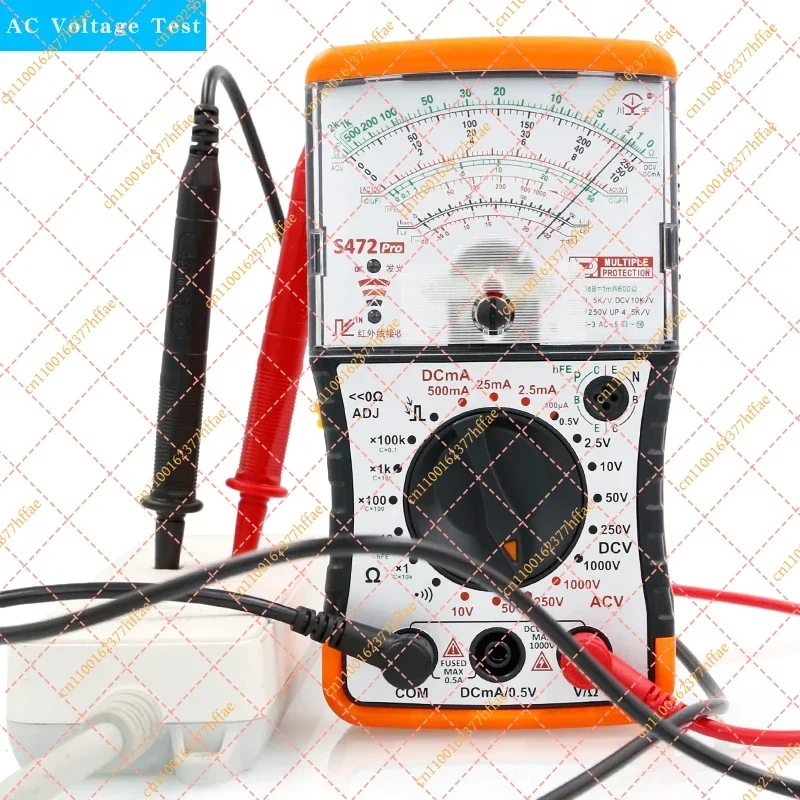 NJTY S472PRO Mini Multímetro Analógico, Multímetro Anti-Burn Mecânico Universal de Alta Precisão