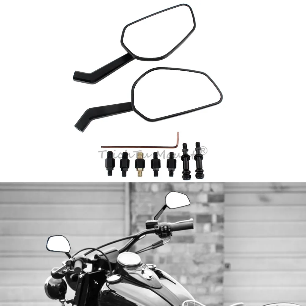 Motorcycle Accessories 1 Pair Motorcycle Metal Rear view Mirror Aluminum For Yamaha Suzuki Harley 1982-Later Universal models