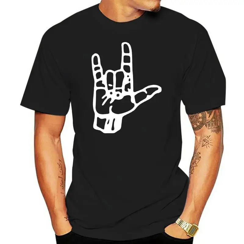 Hands Shirt Sign Language Tee I Love You graphic women fashion pure cotton casual simply gesture tees street style party tops