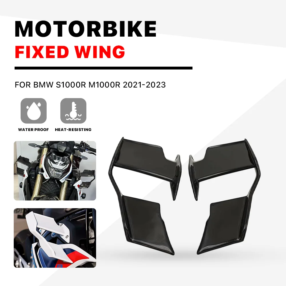 

Черный обтекатель с фиксированным крылом для BMW S1000R M1000R S1000 R M1000 R 2021-2024, крыло лобового стекла, передний аэродинамический спойлер, крылышко