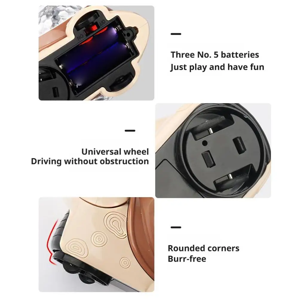 ของเล่นเสริมพัฒนาการเด็ก รถหอยทากไฟฟ้า ของเล่นเด็ก รถของเล่นมีไฟ มีเสียงเพลง หมุนได้ โยกได้ ล้อหมุนได้รอบทิศทาง