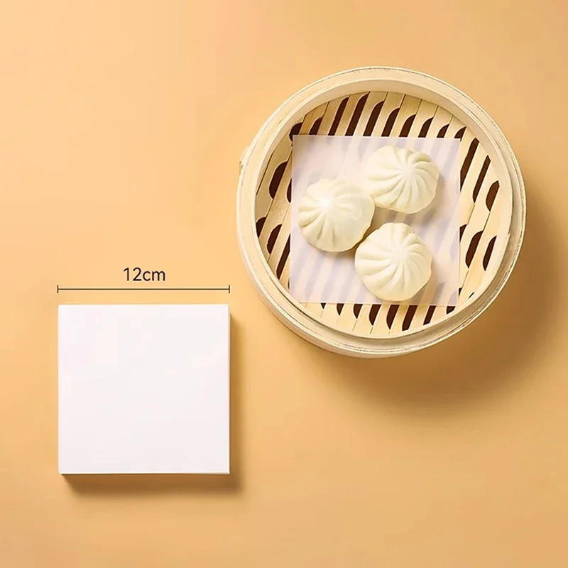 

500pcs Disposable Non-Stick Steamer Mat Baking Paper Round Square Steamer Buns Paper BBQ Paper Hamburger Patty Baking Paper