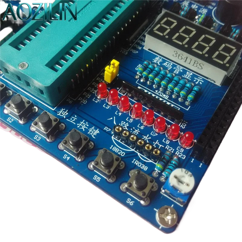 AOZILIN 51 MCU Development Board Kit, DIY Electronic Learning Board, Experimental PCB Kit for Beginners