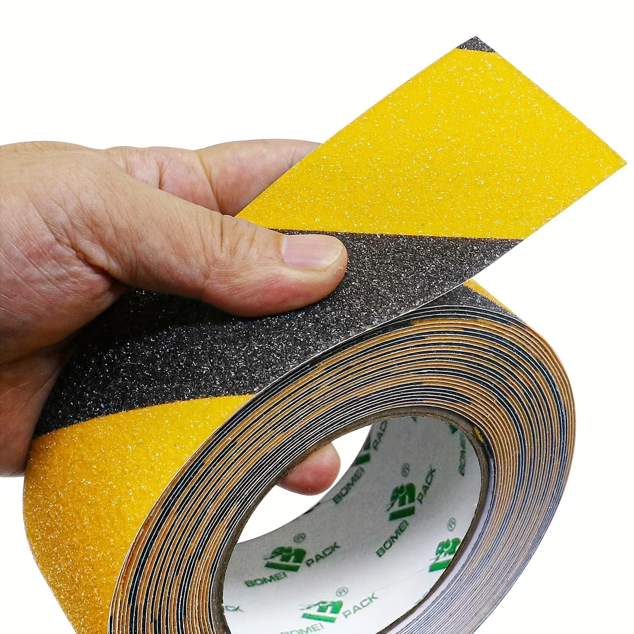 1 Roll Anti‑Slip Safety Tape, Yellow & Black High Traction Grit Tape, Extra Strong Grip for Stairs, Bathrooms, Pools & Office