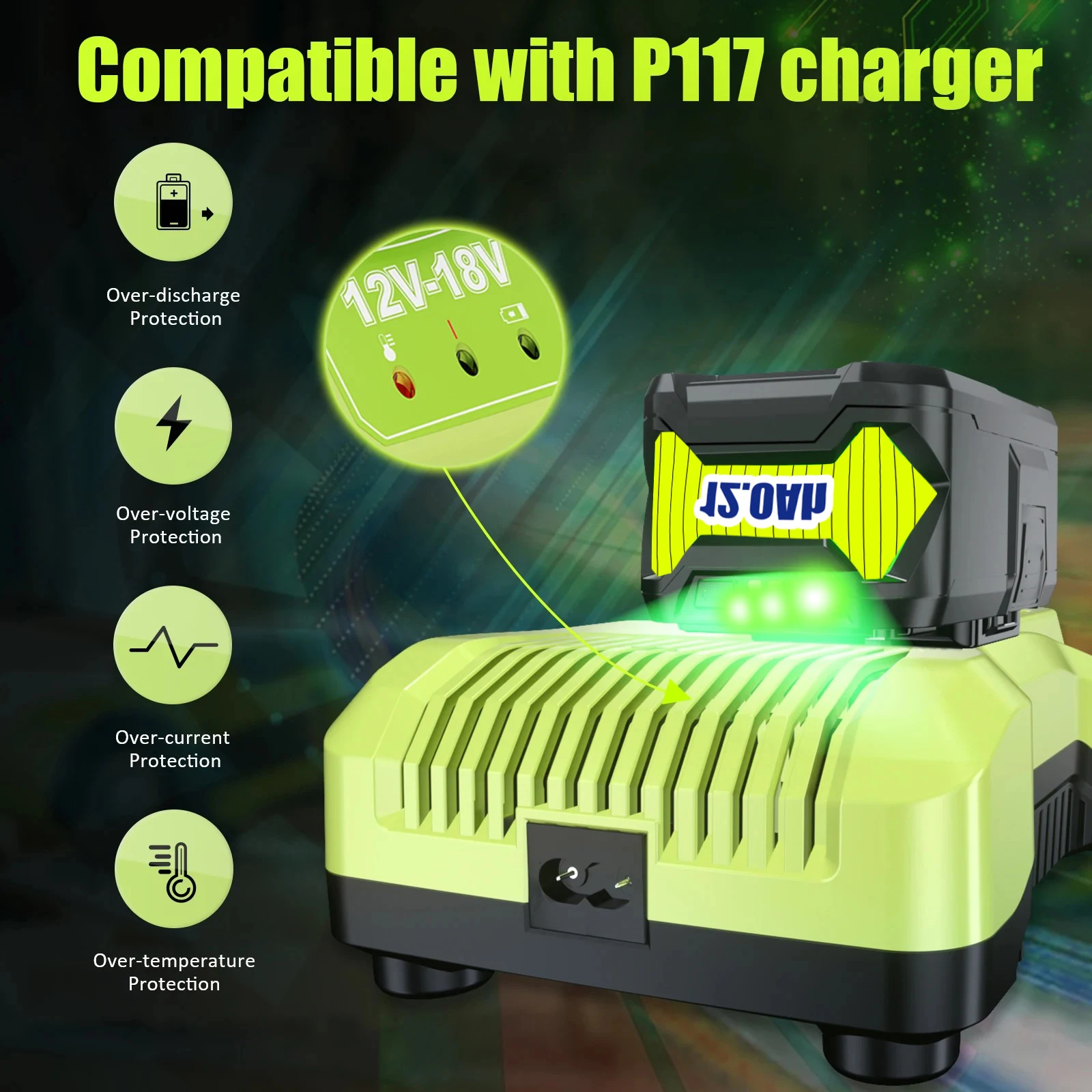 لبطارية RYOBI 18 فولت P108 بطارية واحدة + بلس فولت أدوات كهربائية ليثيوم أيون P104 P107 RB18L50 القدرة الحقيقية ، لا توجد وضع العلامات الكاذبة