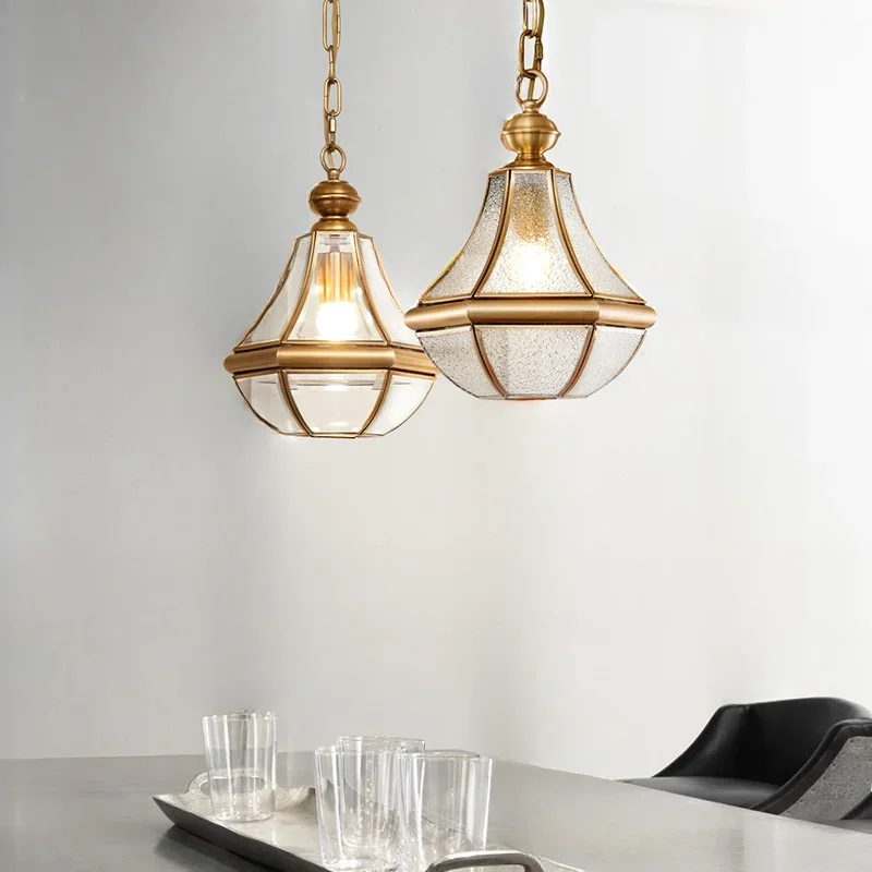 البلد الأمريكي النحاس الزجاج غرفة نوم غرفة الطعام المطبخ فندق مصباح شرفة الممر الممر الثريات