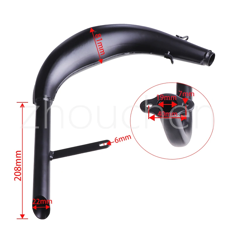 Motorcycle Modified Parts Banana Exhaust Muffler for 49/50cc 80cc 100cc Dirt Bike Bicycle Scooter Gas Engine Curved Exhaust Pipe