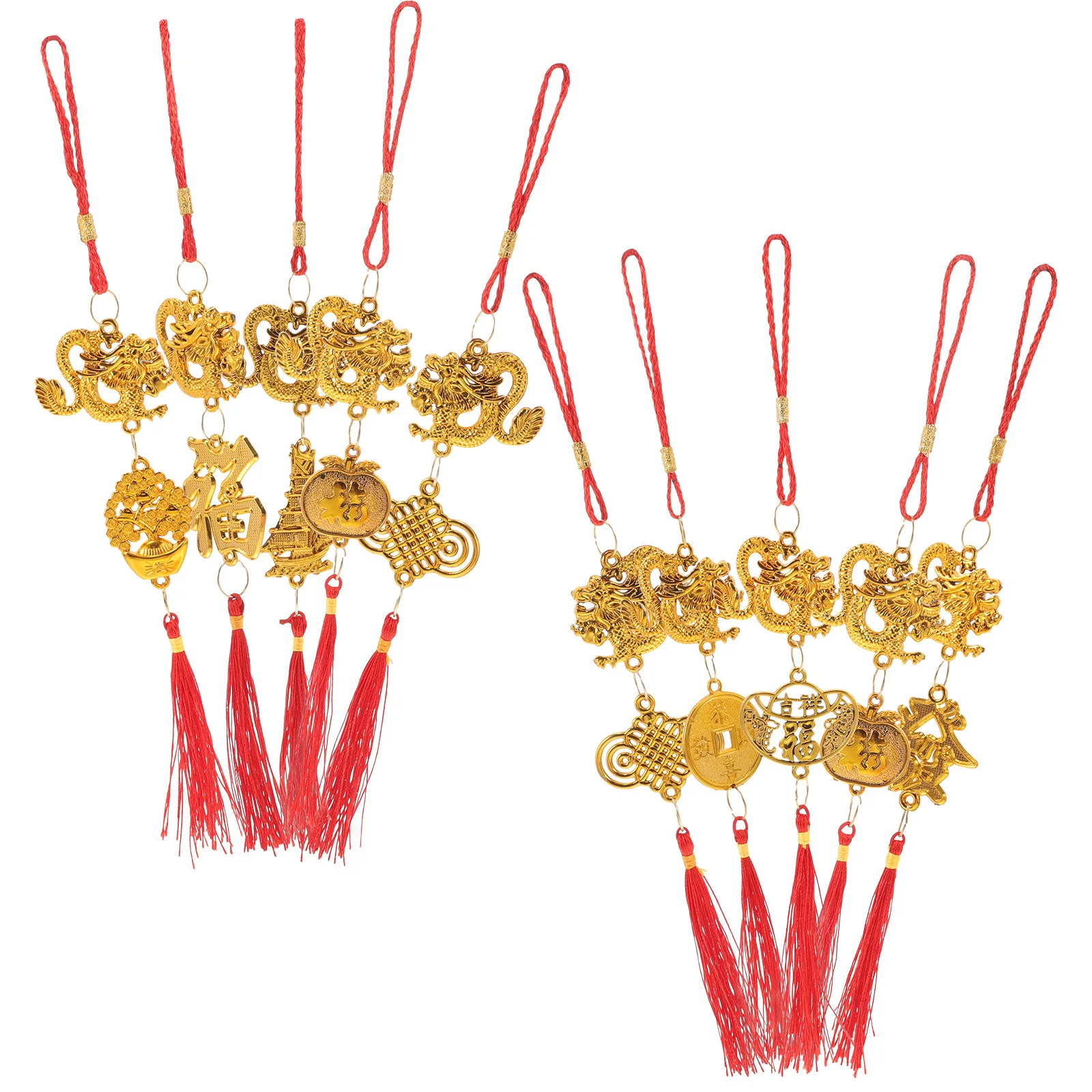10 قطعة 2024 سنة التنين بونساي قلادة السنة الجديدة زينة مهرجان الربيع لوازم تصميم رائع طويل الأمد