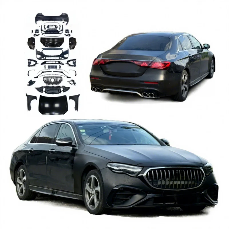 High Quality 2025 E53 Style OEM Body Kit Bumper LED Headlight Hood Upgrade Fit For E Class W213 Update To W214