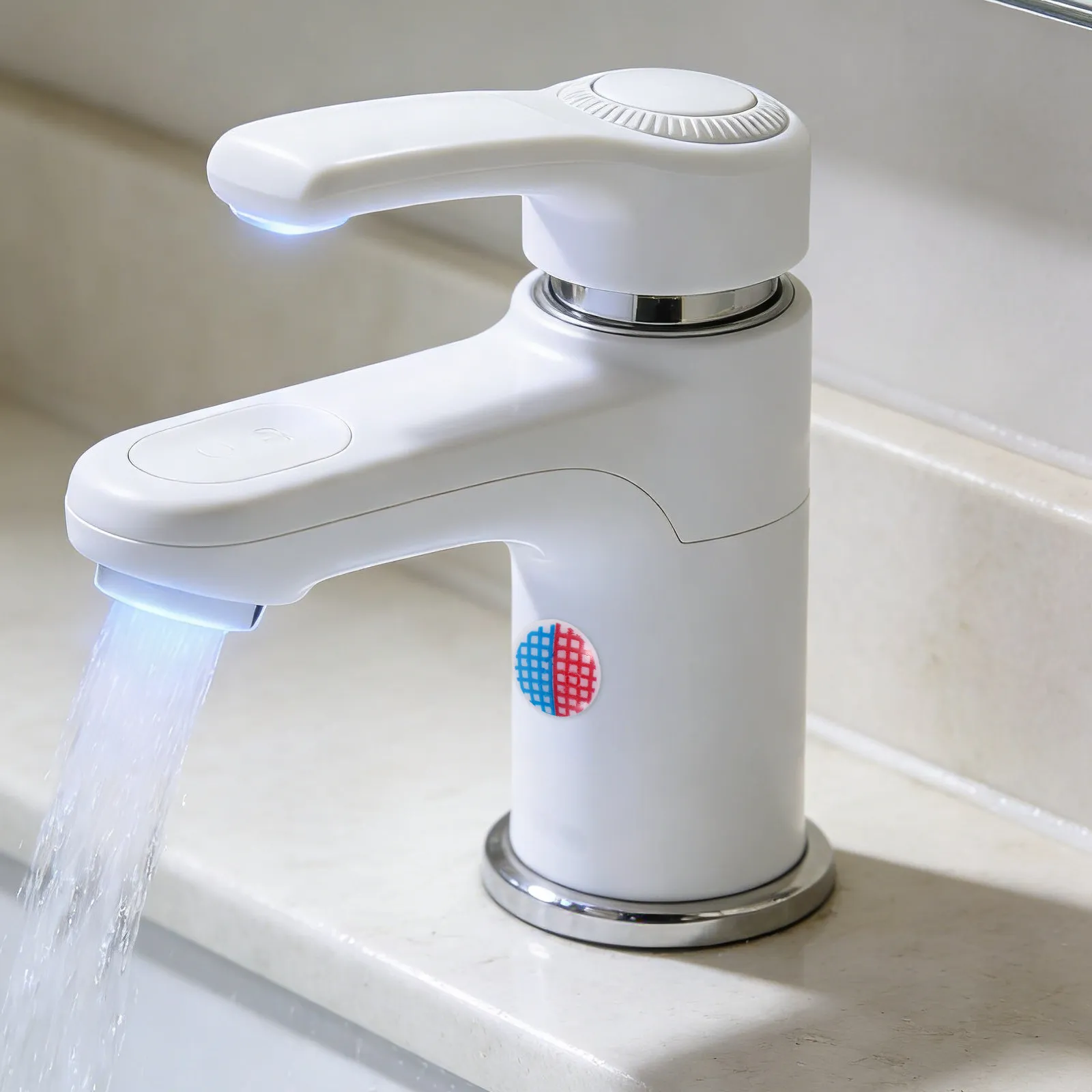40Pcs Faucet Handles Hot Cold Water Markers Red Blue Temperature Sign Self-Adhesive Waterproof Stickers Kitchen Bathroom Sink