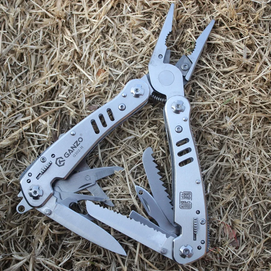 Imagem -06 - Ganzo-multifuncional Camping Outdoor Multitool Alicate Dobrável com Bits Multi Knife Ferramentas Edc Ferramentas de Bolso Portáteis G302h