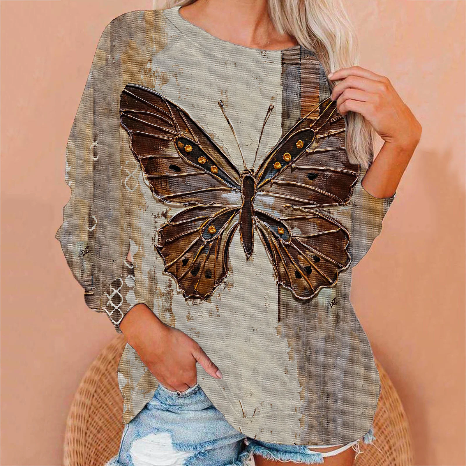 패션 동물 늑대 3D 프린트 스웨트셔츠 여성 래글런 긴 소매 후디 캐주얼 풀오버 하라주쿠 Y2K 탑 여성 의류