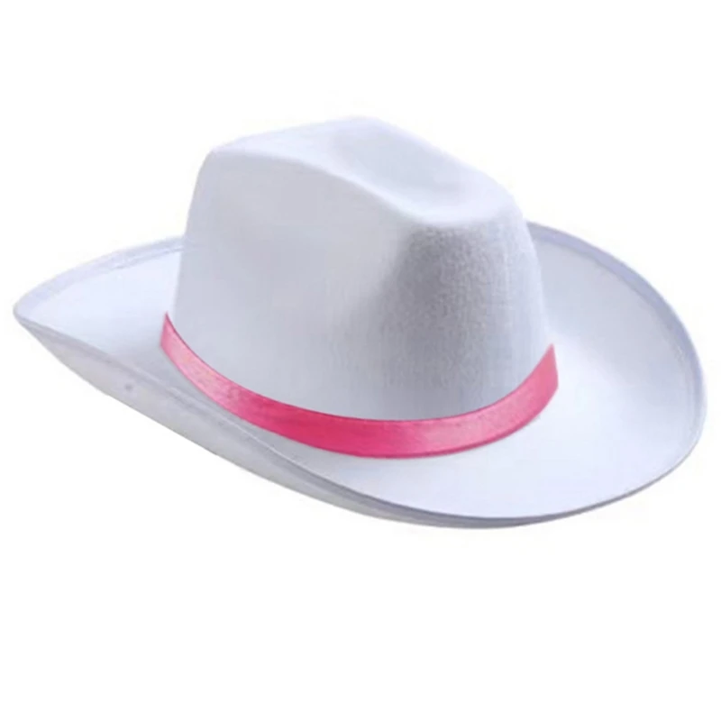 Women Western Cowboy Hat with Ribbon Multipurpose Decorative Hat Supplies for Adults Women Decoratin Gift