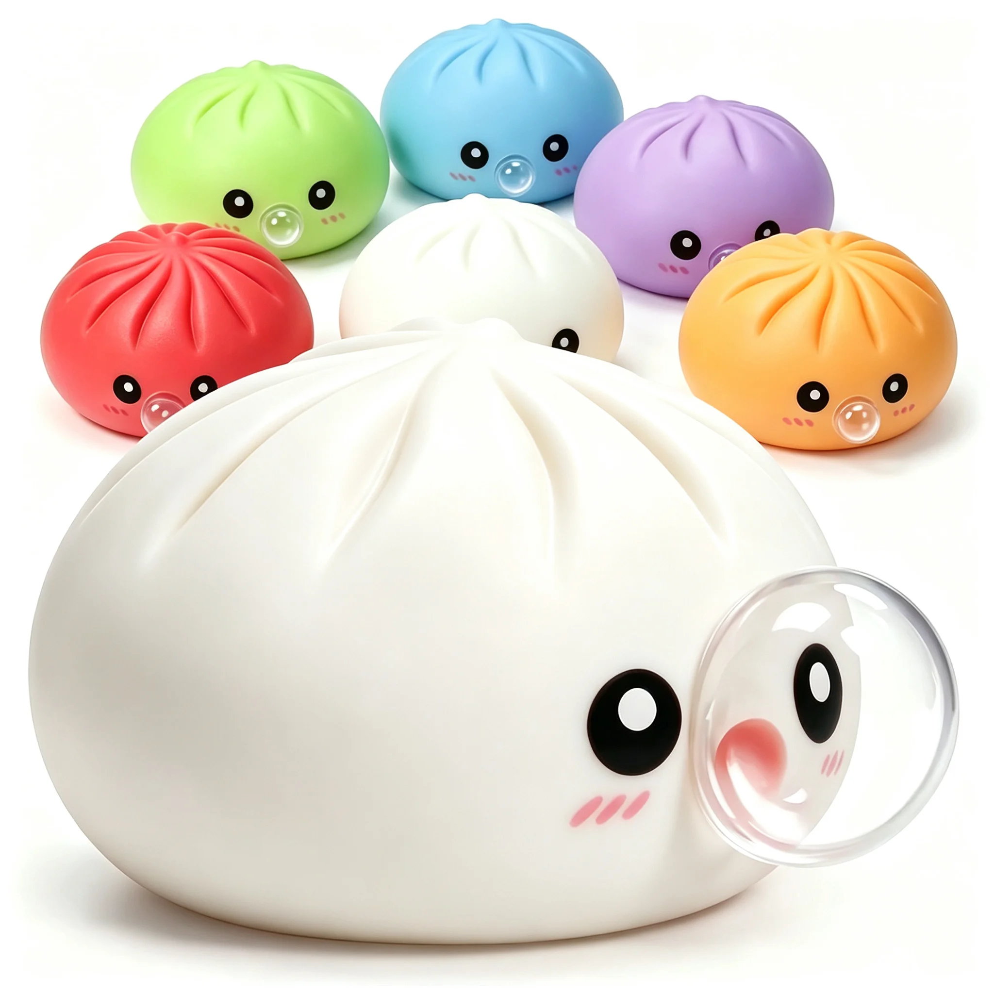 Hot Cute Dumpling Spitting Bubbles Slow Rebound Decompression Toy Relieving Stress Squeeze Toy