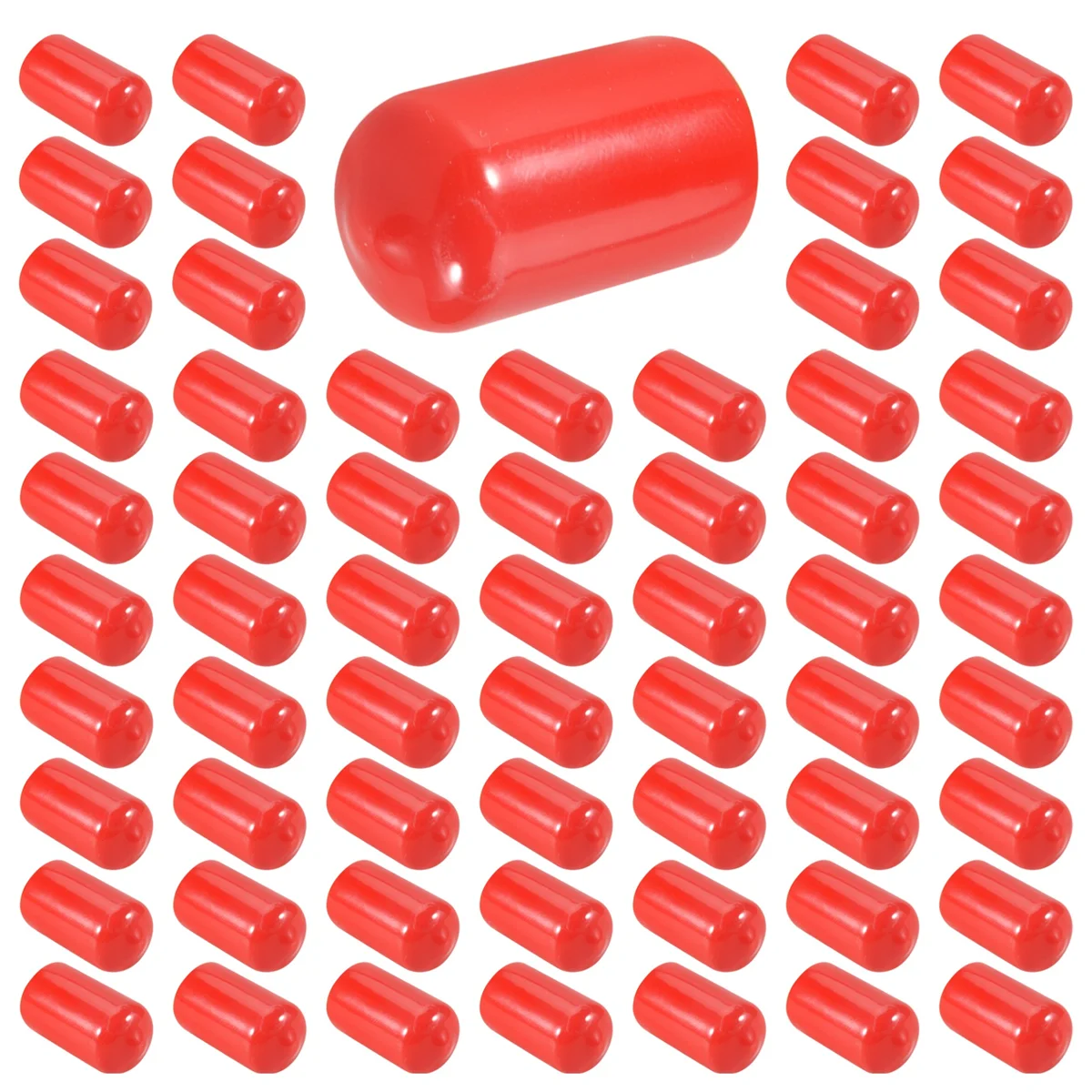 Abjs 100 peças tampas de extremidade de borracha 12mm id pvc tubo redondo tampa de parafuso protetores de rosca vermelho